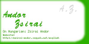 andor zsirai business card